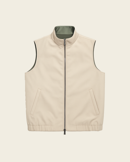 Konvertibel vest – grøn/beige