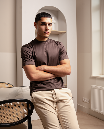 LUXUS T-SHIRT - BRUN